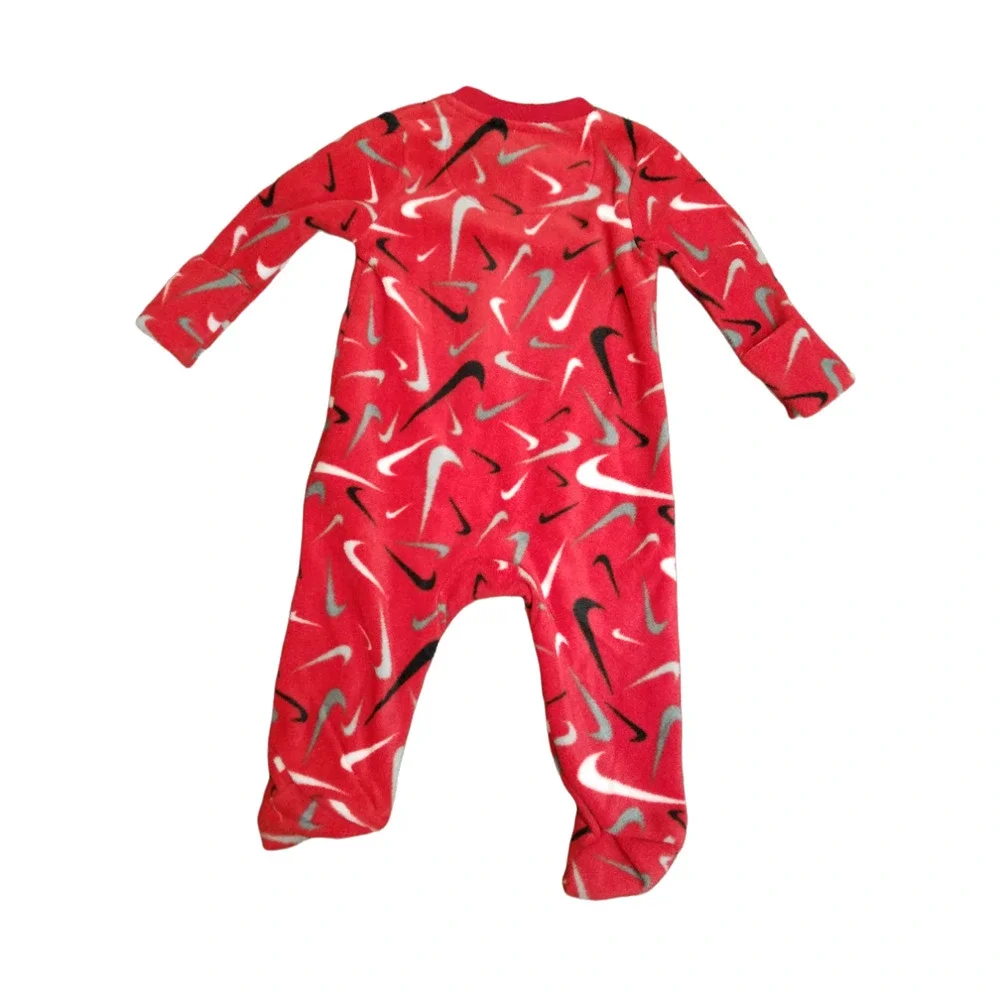 Nike Baby Boy Microfleece Sleep & Play Footed Coverall Red Sleepwear 6 Months